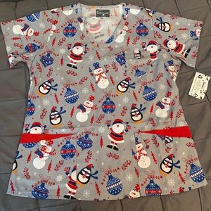 Christmas Scrub Top
